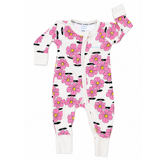 Bonds wondersuit in pink flower - size 000 image 0