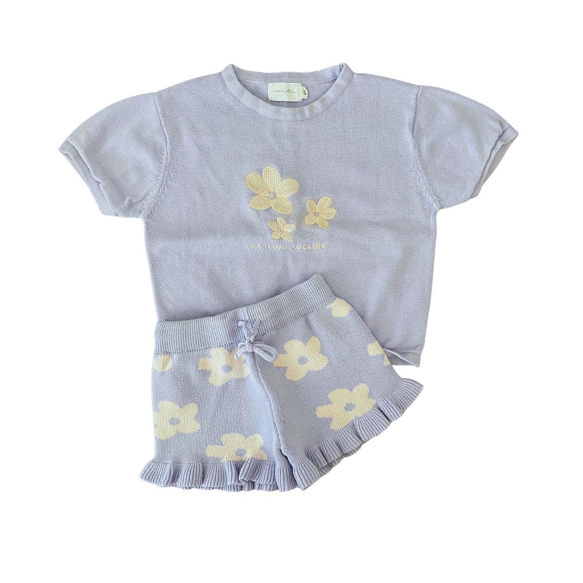 Darling Adeline Lilac Posy Knitted Set - size 2