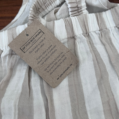 The White Company Crinkle Stripe Romper - size 9-12m