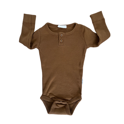 Jamie Kay Long sleeve modal bodysuit in cinnamon - size 00