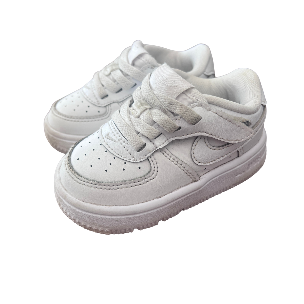 Nike Air Force 1 Toddler White Leather Sneakers - size EU 21