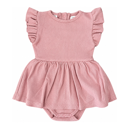 Snuggle Hunny Rose Short Sleeve Organic Dress - size 1