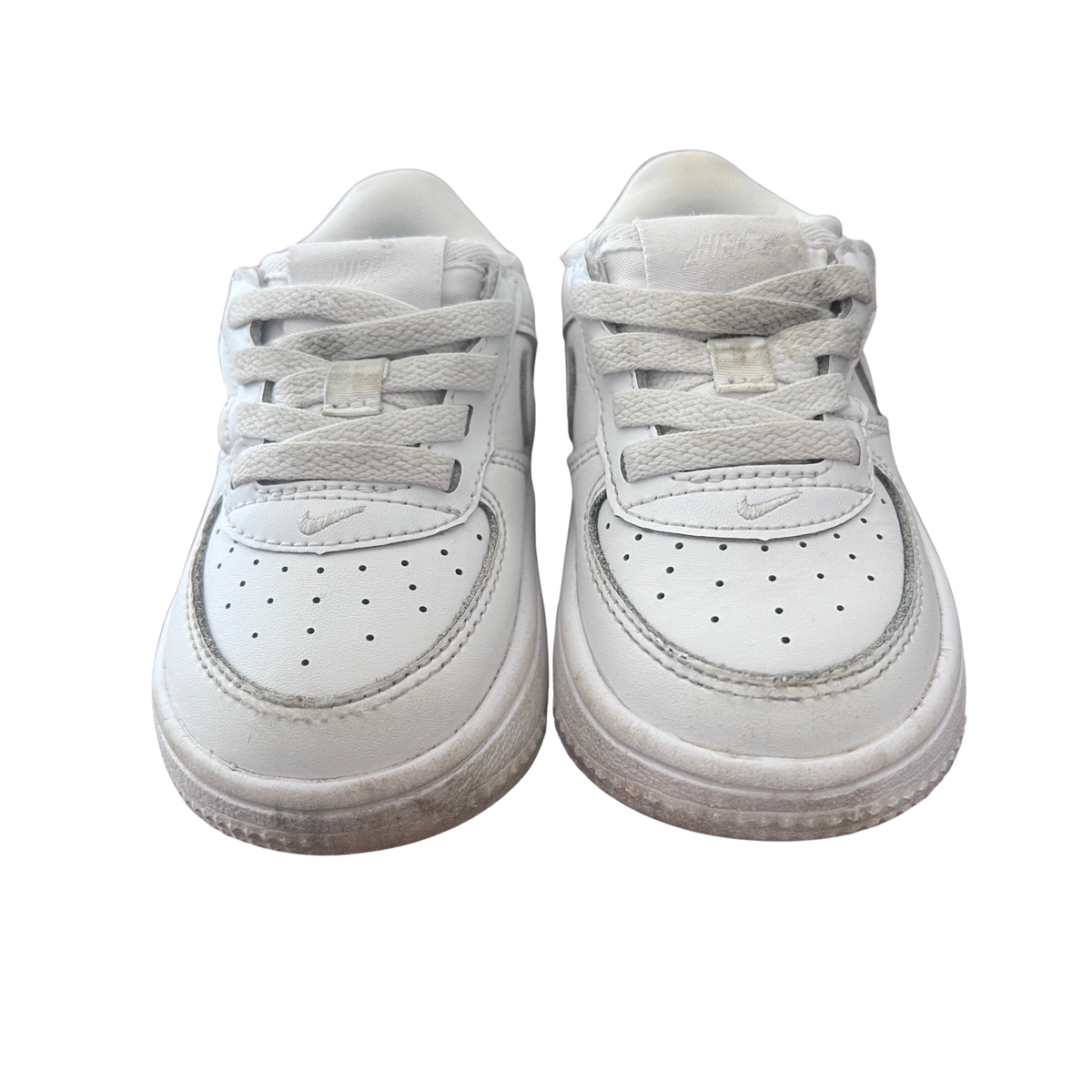 Nike Air Force 1 Toddler White Leather Sneakers - size EU 21