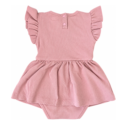 Snuggle Hunny Rose Short Sleeve Organic Dress - size 1