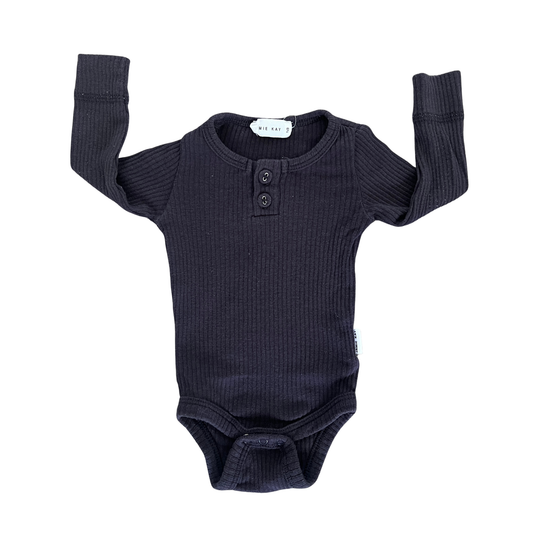 Jamie Kay Long sleeve modal bodysuit in charcoal - size 0000