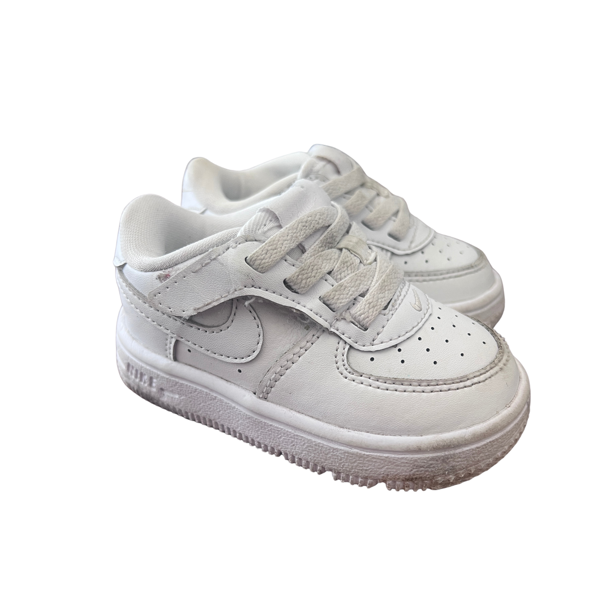 Nike Air Force 1 Toddler White Leather Sneakers - size EU 21