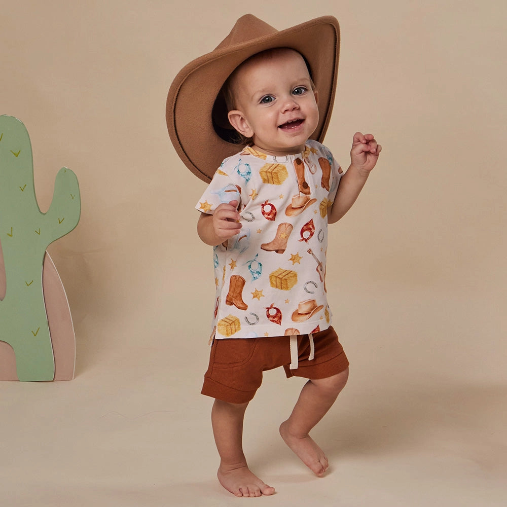 Snuggle Hunny Cowboys organic short sleeve top