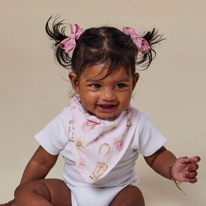 Snuggle Hunny Boots & Bows organic dribble bib