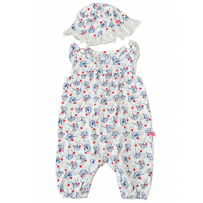 Marquise Lila Romper & Hat Set - size 0000
