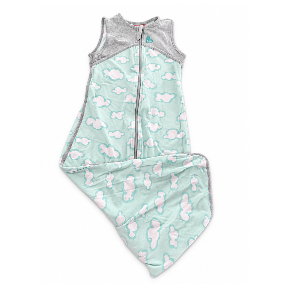 Love To Dream 0.2 TOG Sleep Bag in Turquoise Clouds - size 1-3