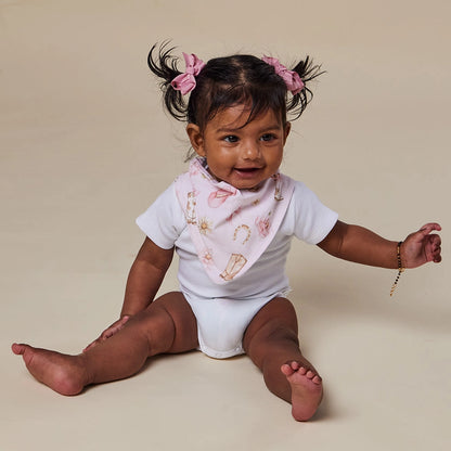 Snuggle Hunny Boots & Bows organic dribble bib