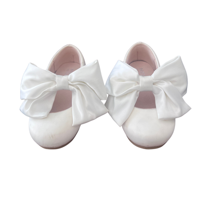 NEXT White Bow Mary Jane Shoes - size EU 22