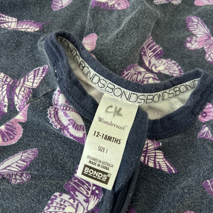 Bonds Wondersuit in navy butterfly - size 1