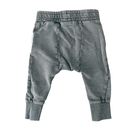 Hux Drop crotch pants in washed charcoal - size 00