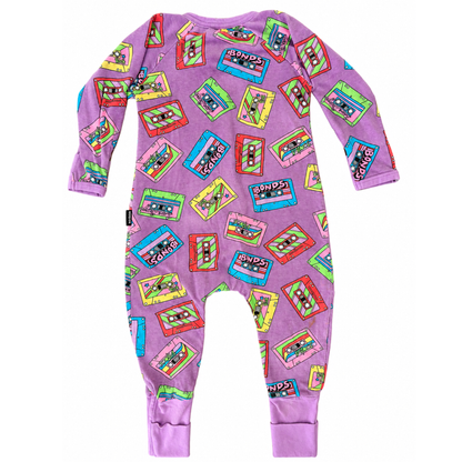 Bonds Wondersuit in cassette tape purple - size 0