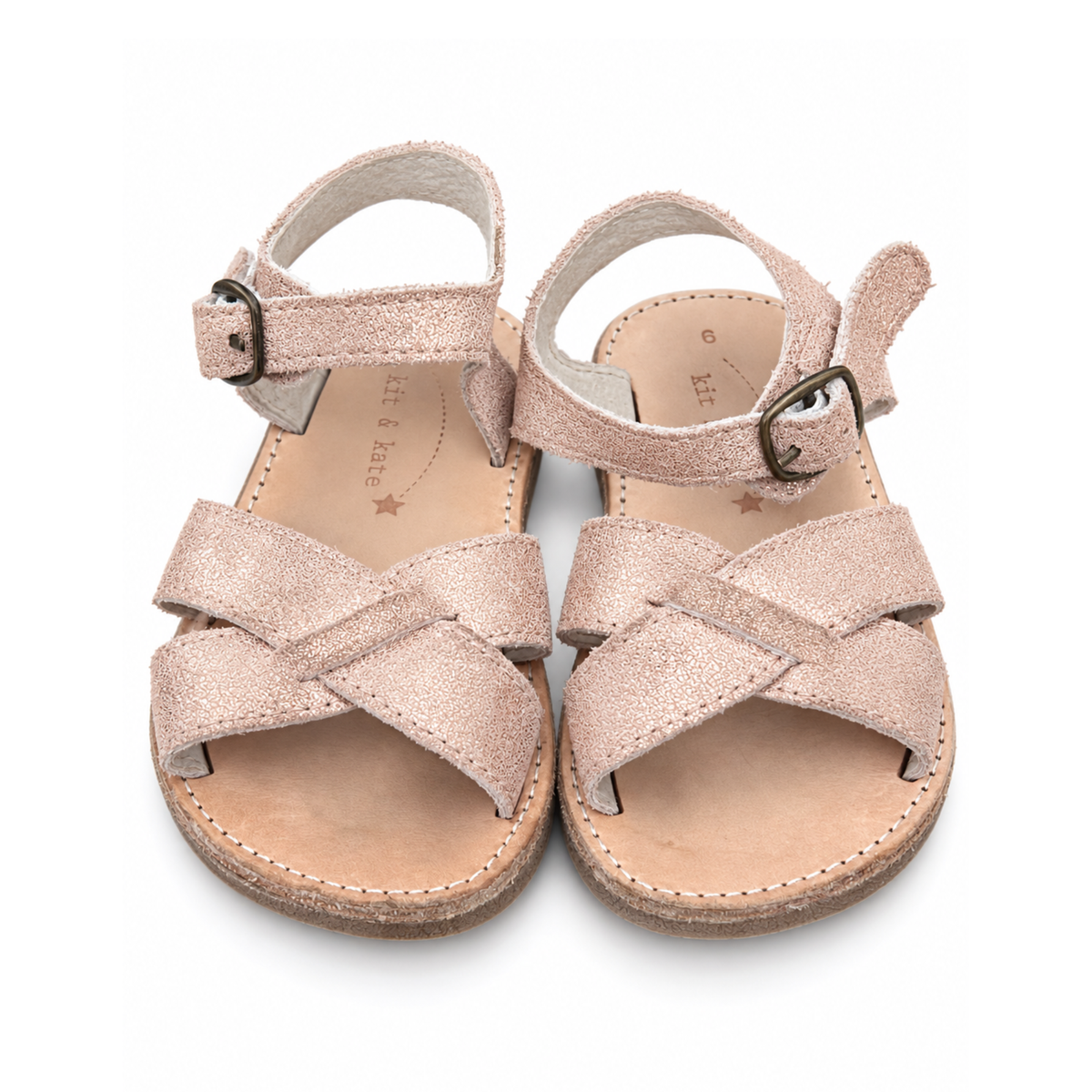 Kit & Kate Rose Gold Sunday Sandals - size EU 23