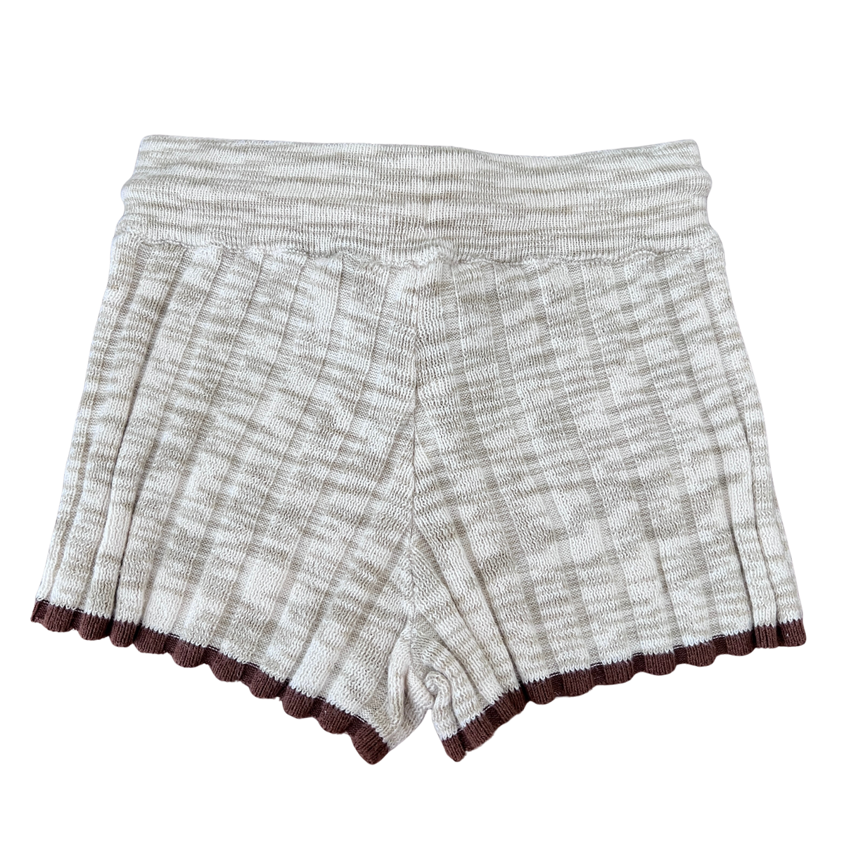 Grown Knitted Rib Shorts in Latte - size 0