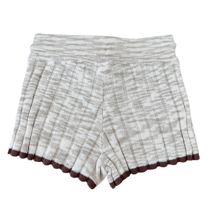 Grown Knitted Rib Shorts in Latte - size 0