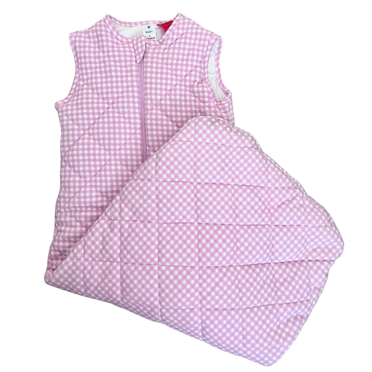 Target Pink Gingham 2.0 TOG Sleeping bag - size 18-24m