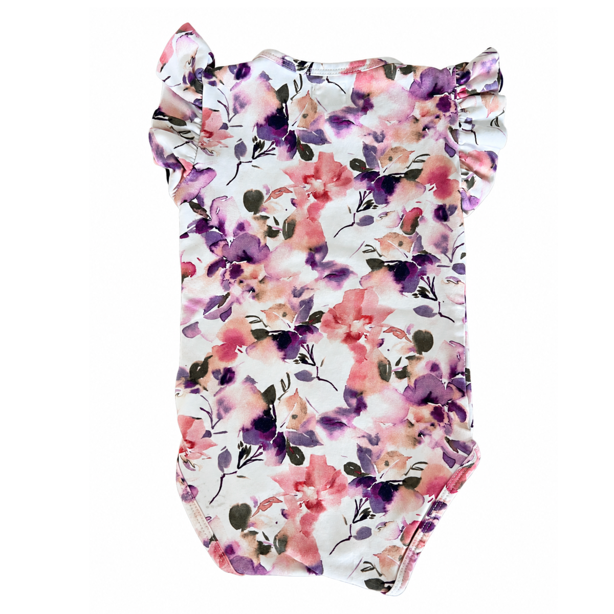 Snuggle Hunny Blushing Beauty Short Sleeve Organic Bodysuit with Frill - size 0