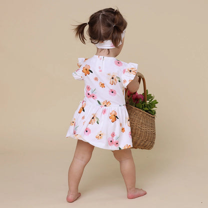 Snuggle Hunny poppy short sleeve organic dress - size 1 image 4