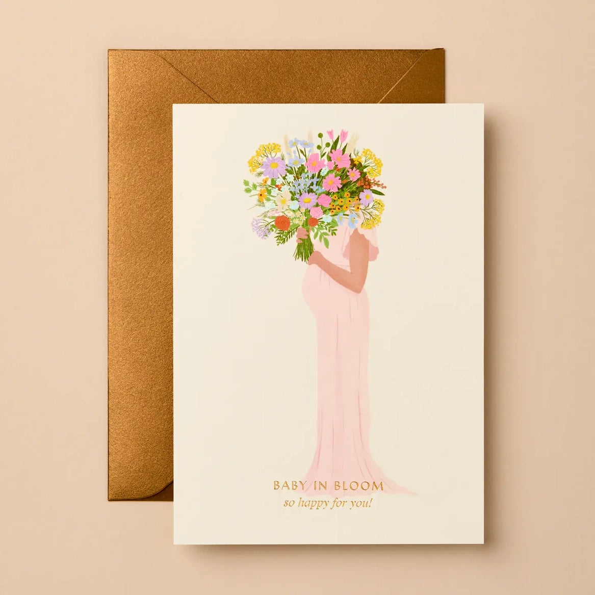 Baby Foil Greeting Card | BABY IN BLOOM, SO HAPPY FOR YOU! image 3