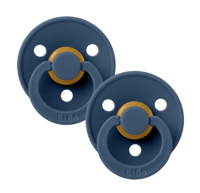 BIBS round dummy 2pk - Steel Blue image 1