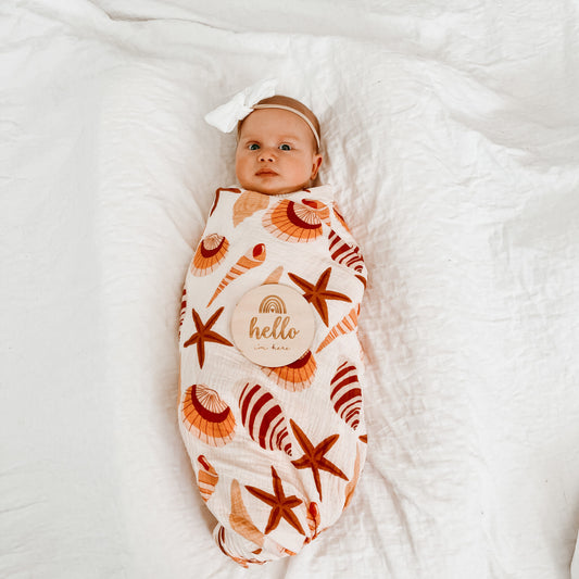 Wind and Willow Co organic cotton swaddle - shell image 0