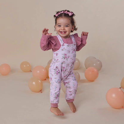 Snuggle Hunny Alice's Tea Party Organic Snuggle Overalls