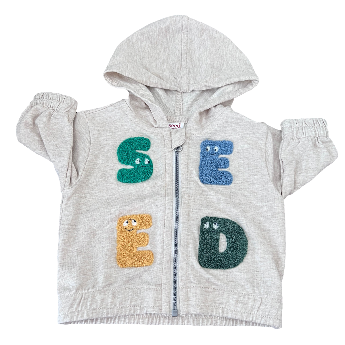 Seed Heritage Oat Marle Zip Hoodie - size 000