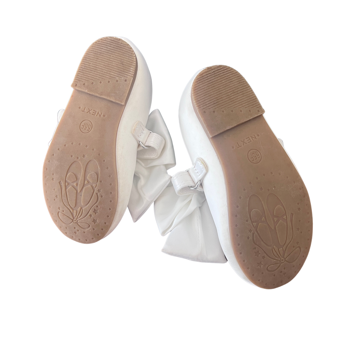 NEXT White Bow Mary Jane Shoes - size EU 22