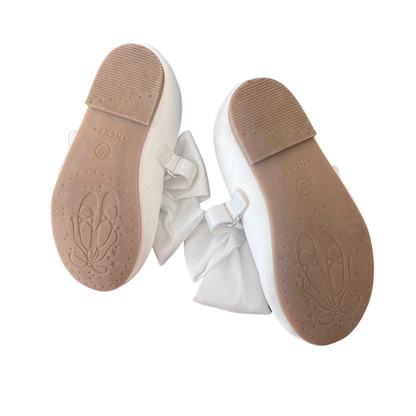 NEXT White Bow Mary Jane Shoes - size EU 22