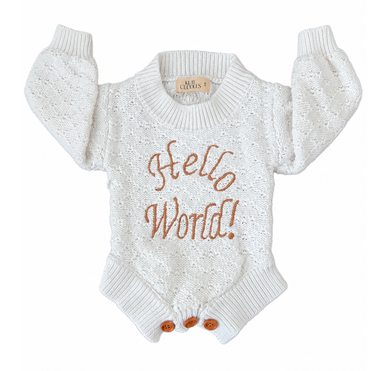 Kute Cuddles Hello World Knit Romper - size 0000