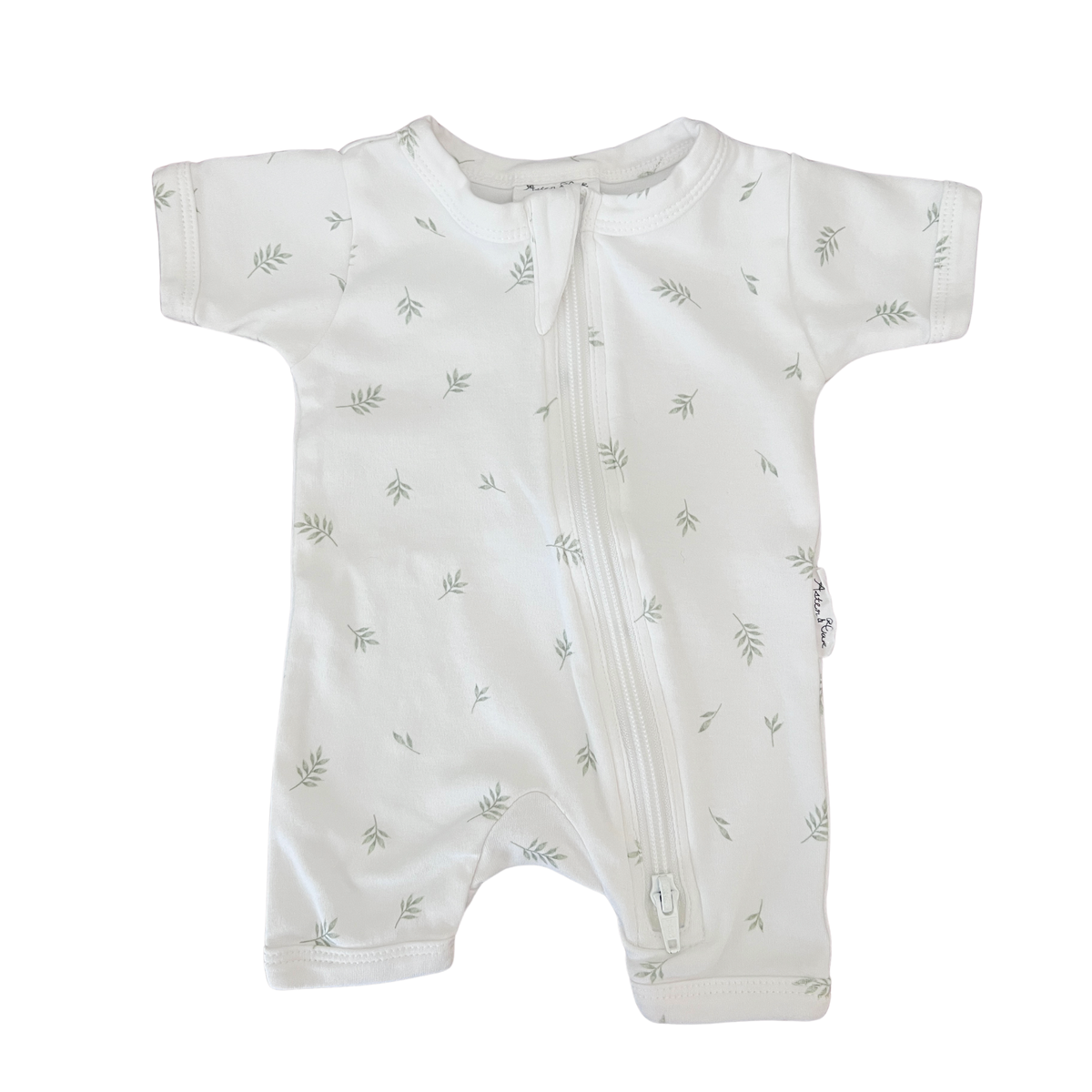 Aster & Oak Little Leaf Zip Romper - size 000
