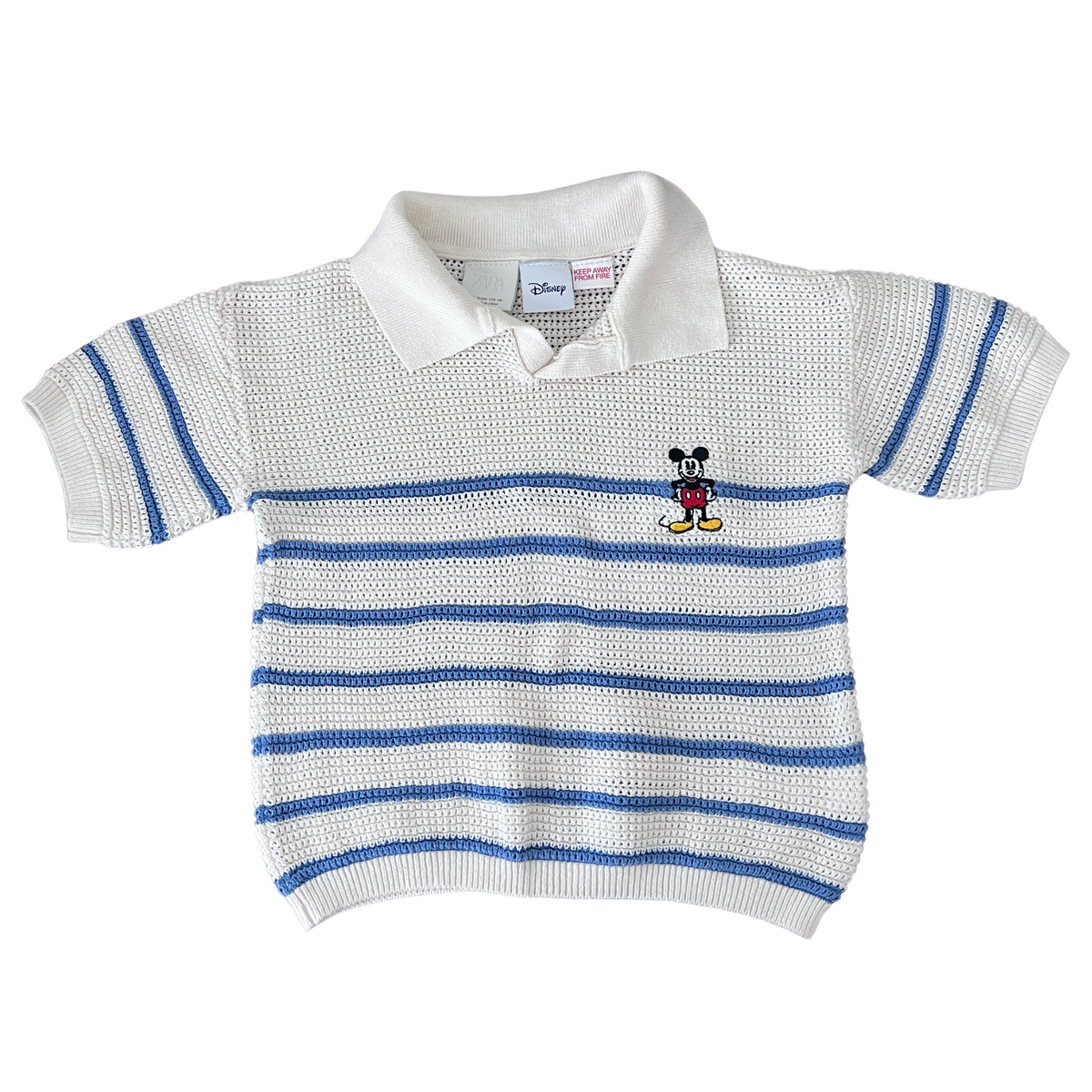 Zara Mickey Mouse © Waffle-Knit Shirt - size 5 (smaller fit)