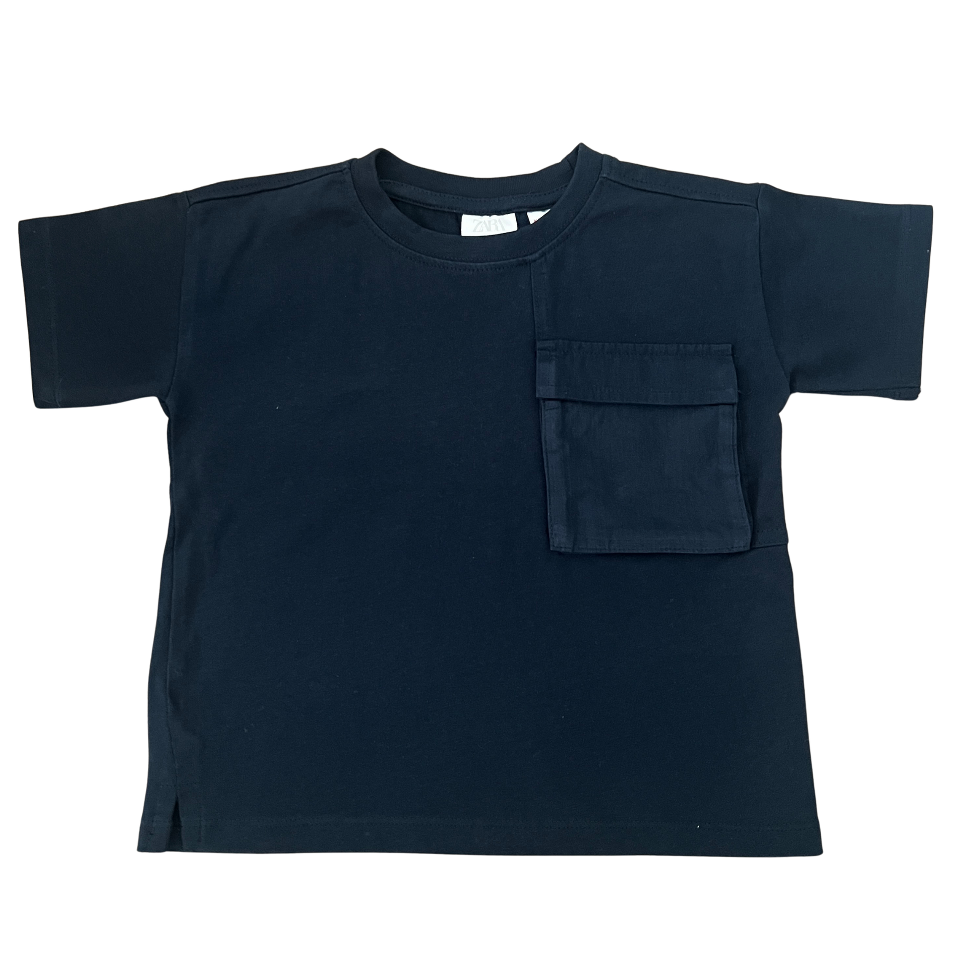 Zara pocket t-shirt in navy - size 2 image 0