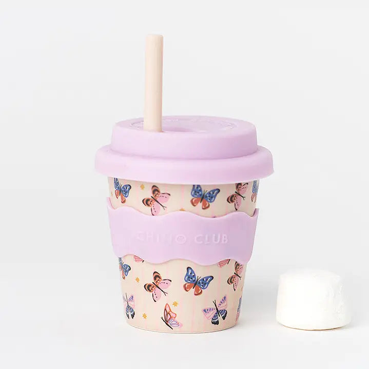 Chino Club - Butterfly Babychino Cup 4oz + straw image 0