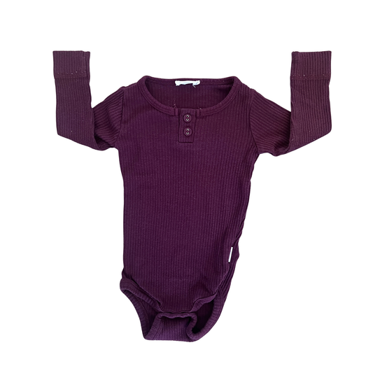Jamie Kay Long sleeve modal bodysuit in blackberry - size 00