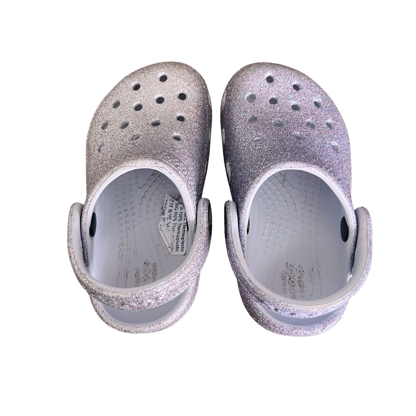 Crocs toddler classic clogs in purple glitter - size C6 (EU 22-23 ~ 13.2cm) image 3