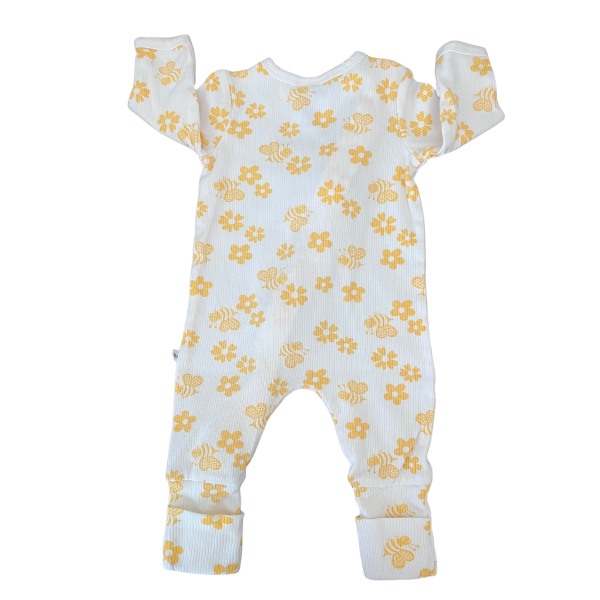 Sprout Bees Ribbed Coverall - size 000