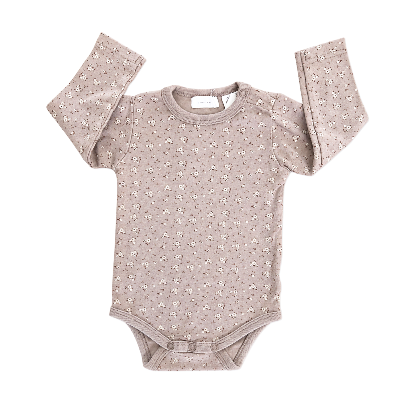 Jamie Kay Long sleeve bodysuit in dusty rose floral - size 0