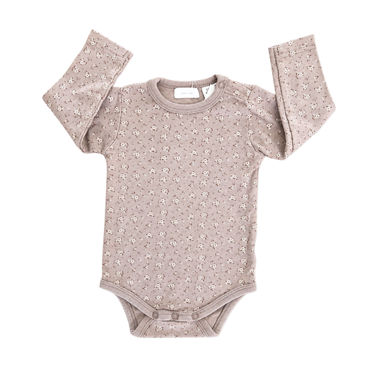 Jamie Kay Long sleeve bodysuit in dusty rose floral - size 0