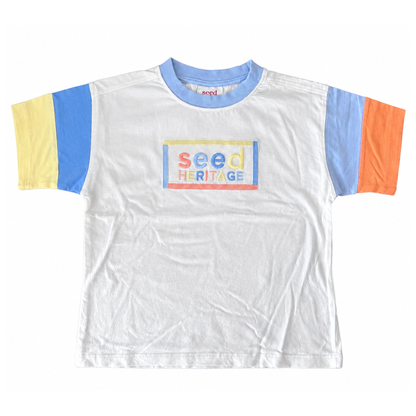 Seed Heritage Colourblock Logo Tee - size 4