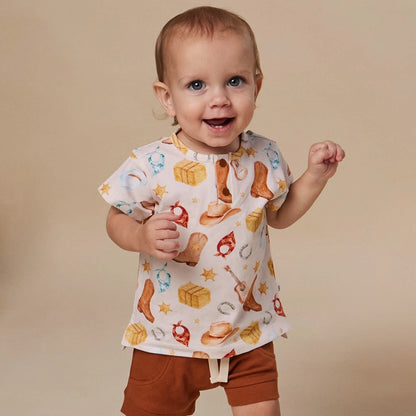 Snuggle Hunny Cowboys organic short sleeve top