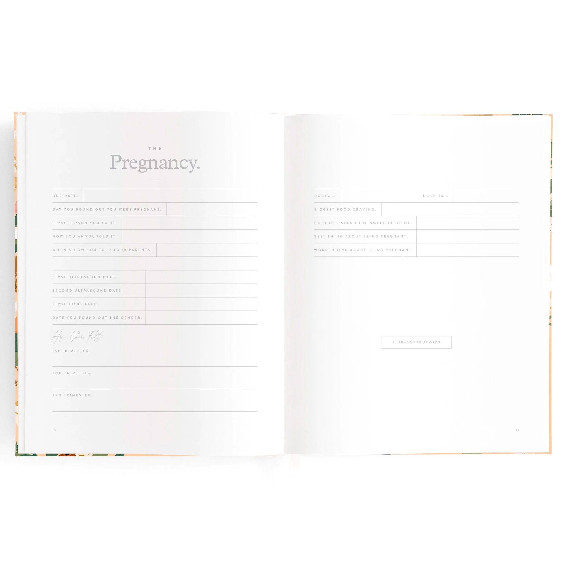 Fox and Fallow baby milestones book years 0-6 - floral image 2