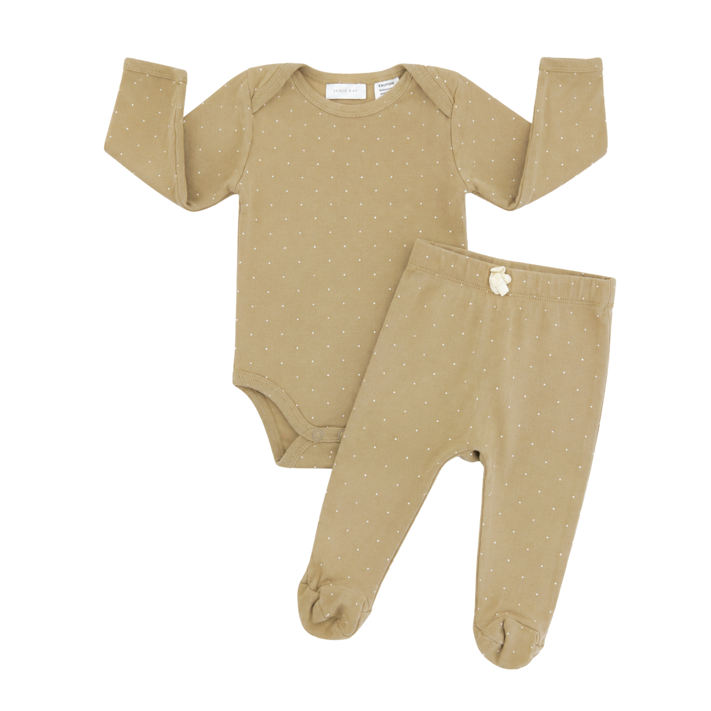Jamie Kay Tiny dots long sleeve bodysuit + pants - size 0
