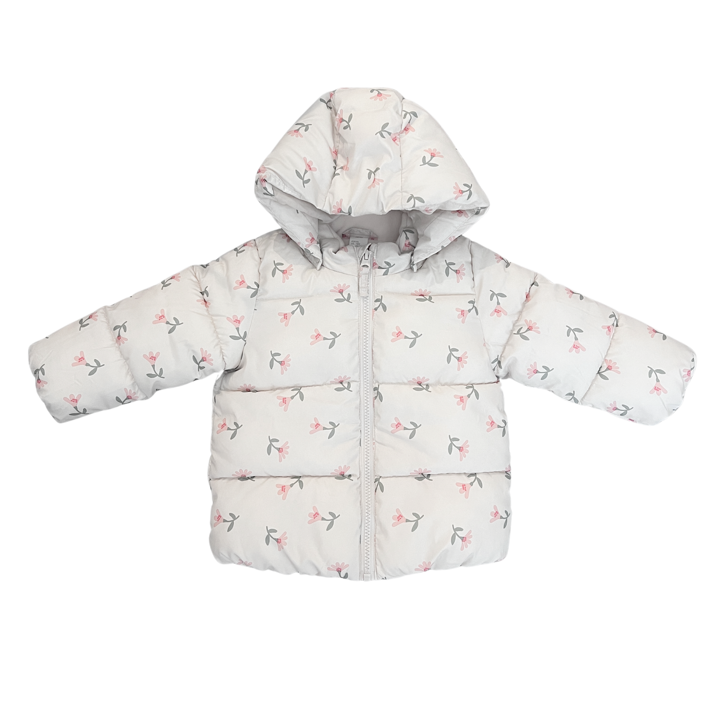 H+M Floral Water-Repellent Puffer Jacket - size 12-18m