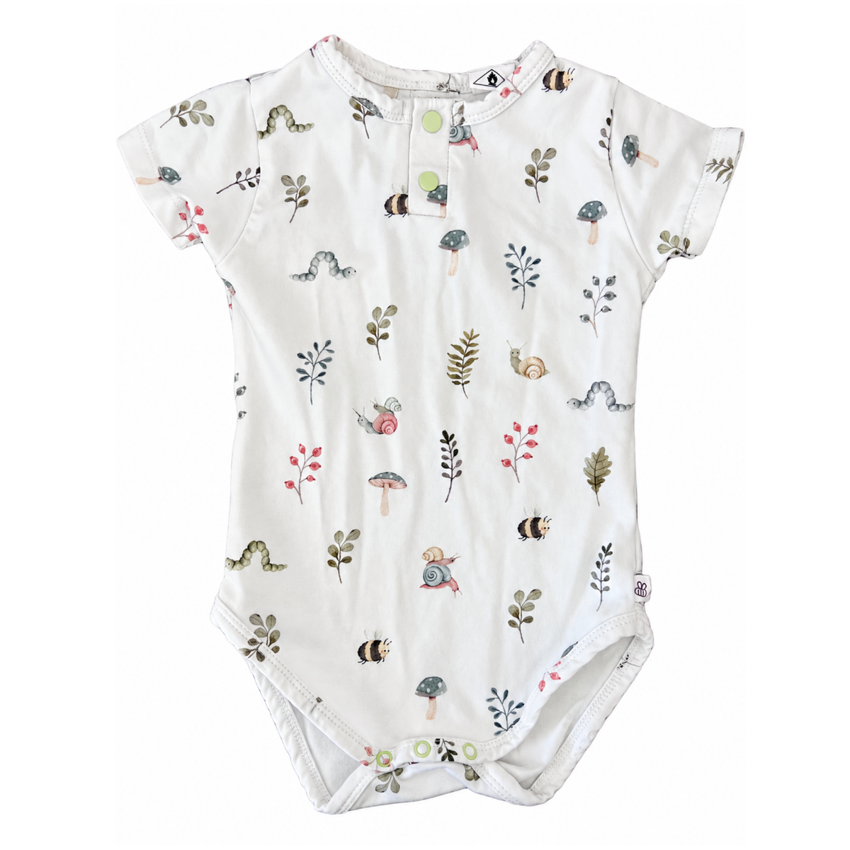 Snuggle Hunny Garden Friends Short Sleeve Organic Bodysuit - size 0