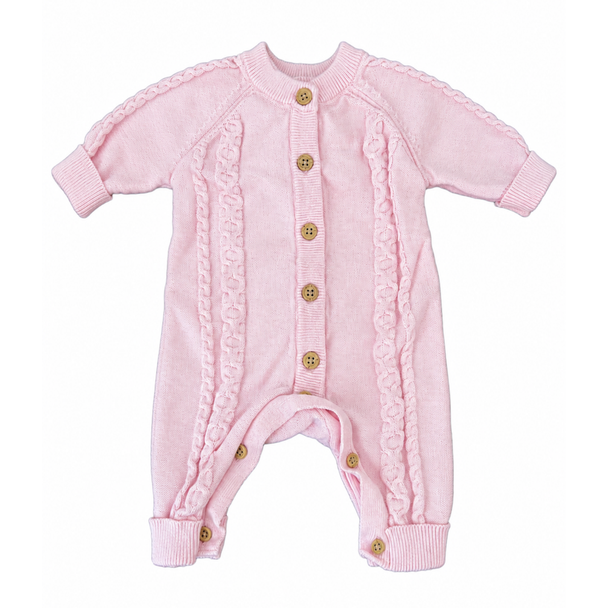 Dymples Pink Cable Knit Growsuit - size 0000