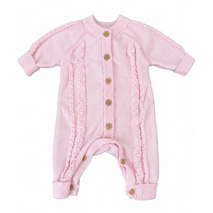 Dymples Pink Cable Knit Growsuit - size 0000